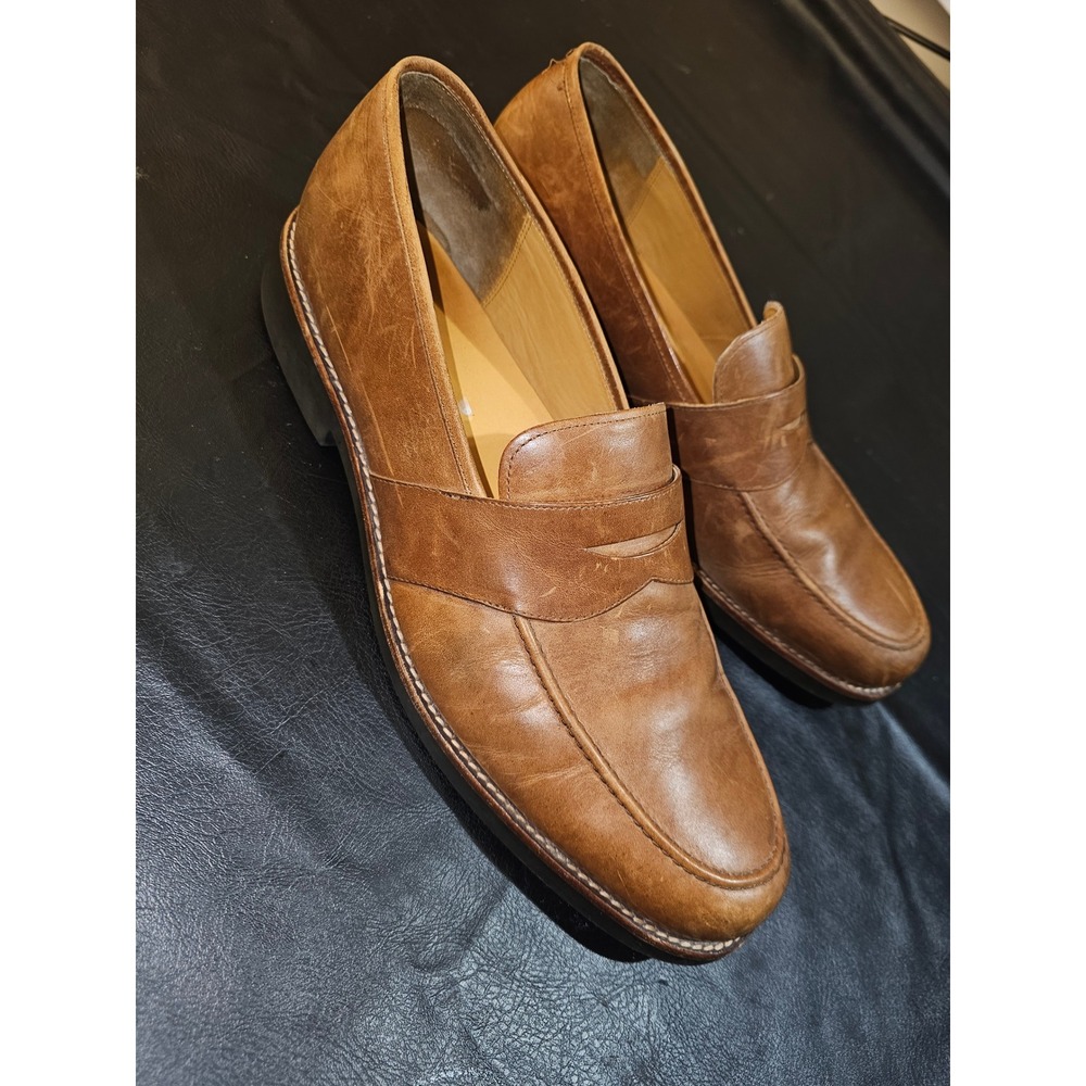 Polo Ralph Lauren Men's Alston Leather Penny Loafers Tan Brown Slip On 16D 16